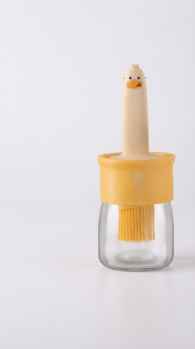 Cute Duck Design Oil Dispenser With Silicon Brush