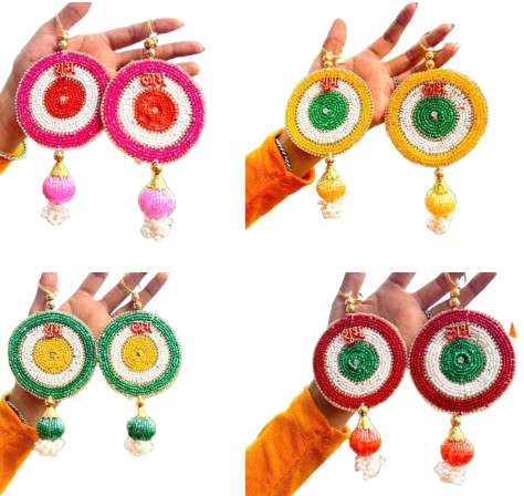 Pair of Multicolour Evil Eye Subh Labh Hanging
