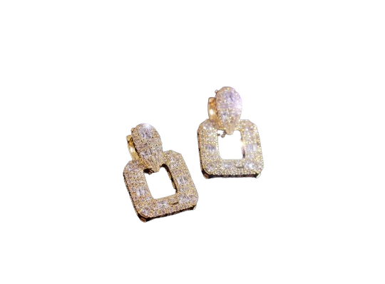 White Stone Earrings