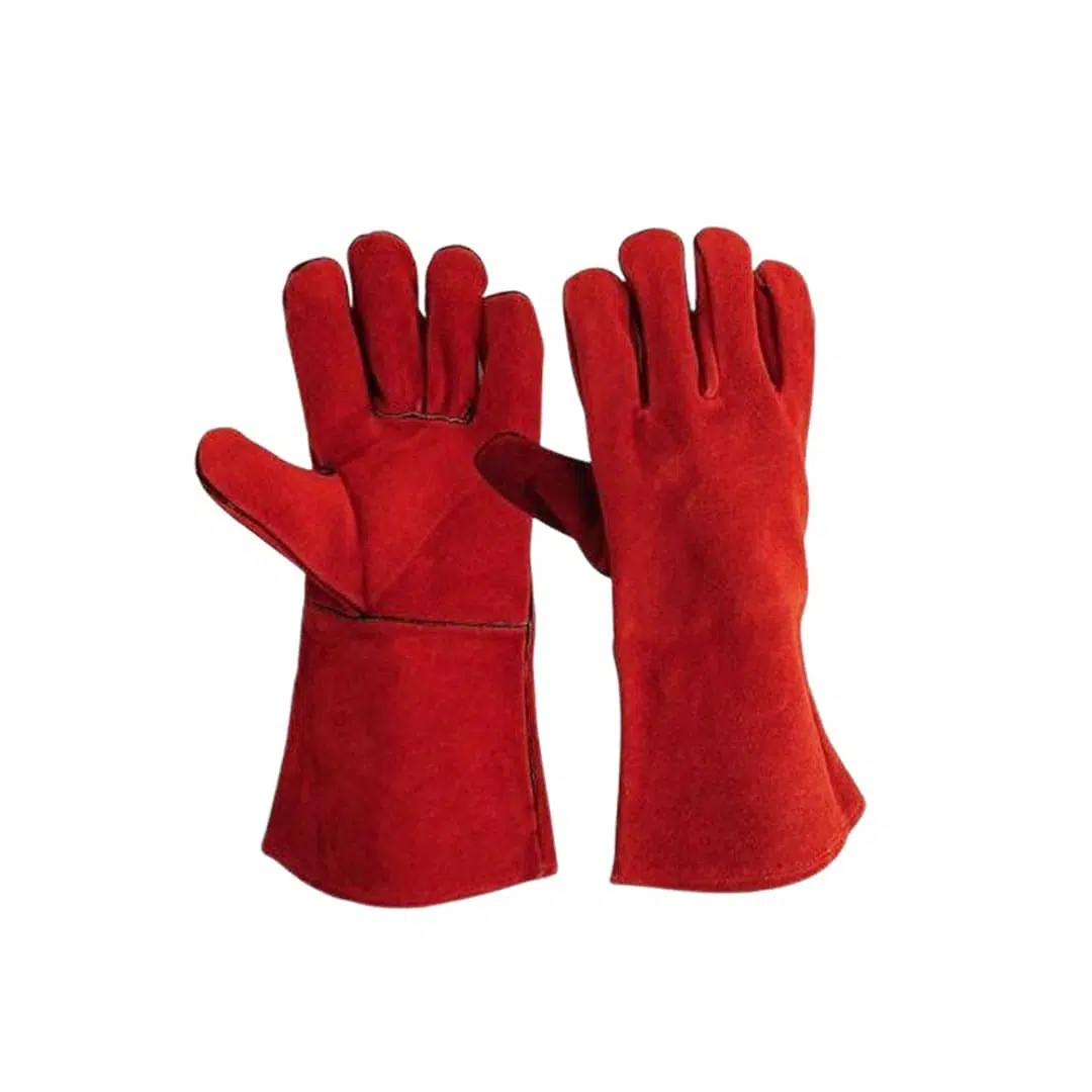 LG 608 - Red Split Leather Welding Hand Gloves with Cotton Lining
