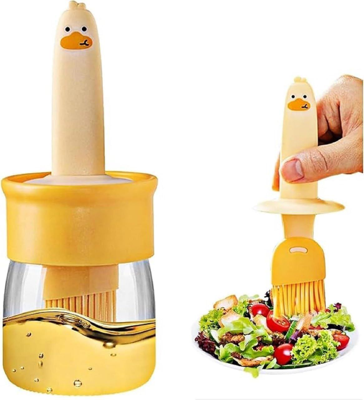 Cute Duck Design Oil Dispenser With Silicon Brush