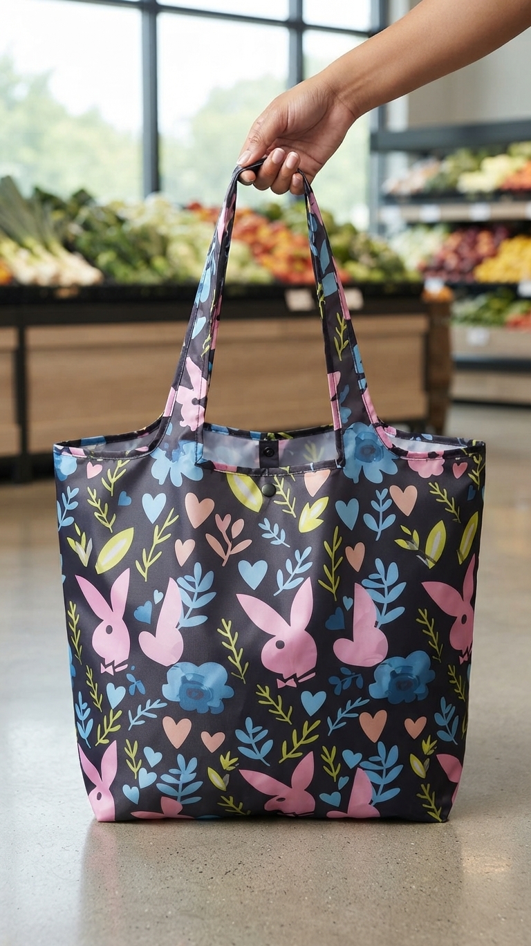 Foldable polyster shopping bag