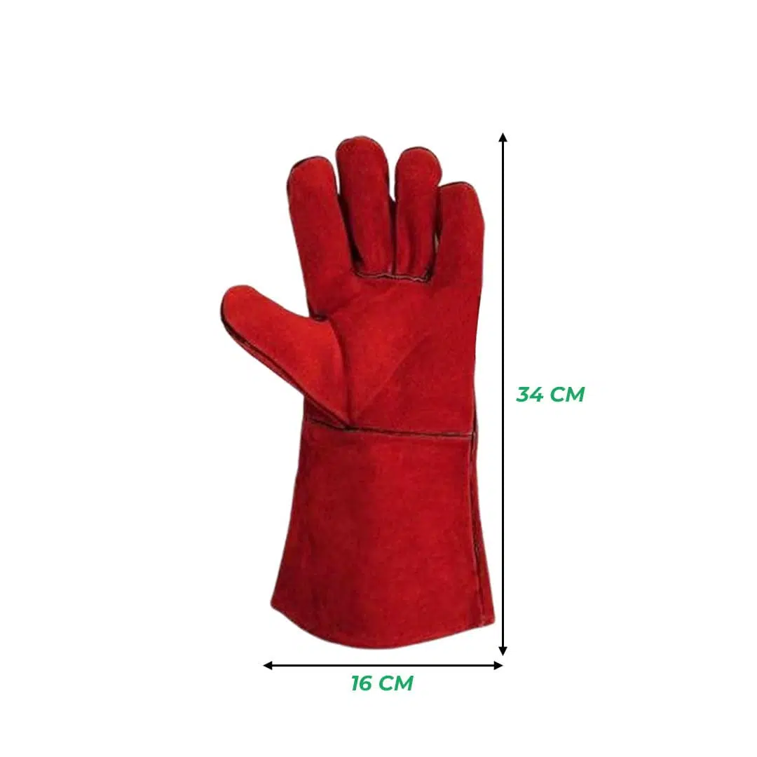 LG 608 - Red Split Leather Welding Hand Gloves with Cotton Lining