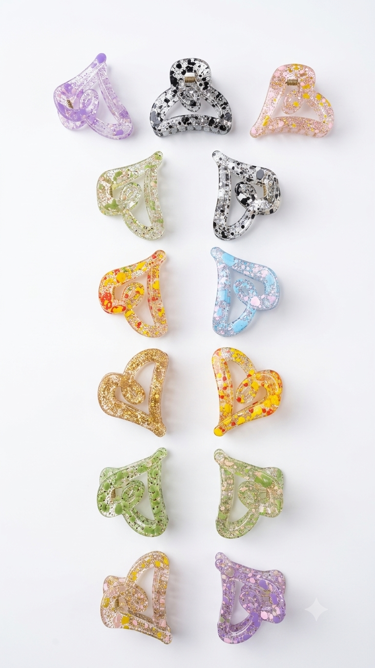 heart-shaped claw clips