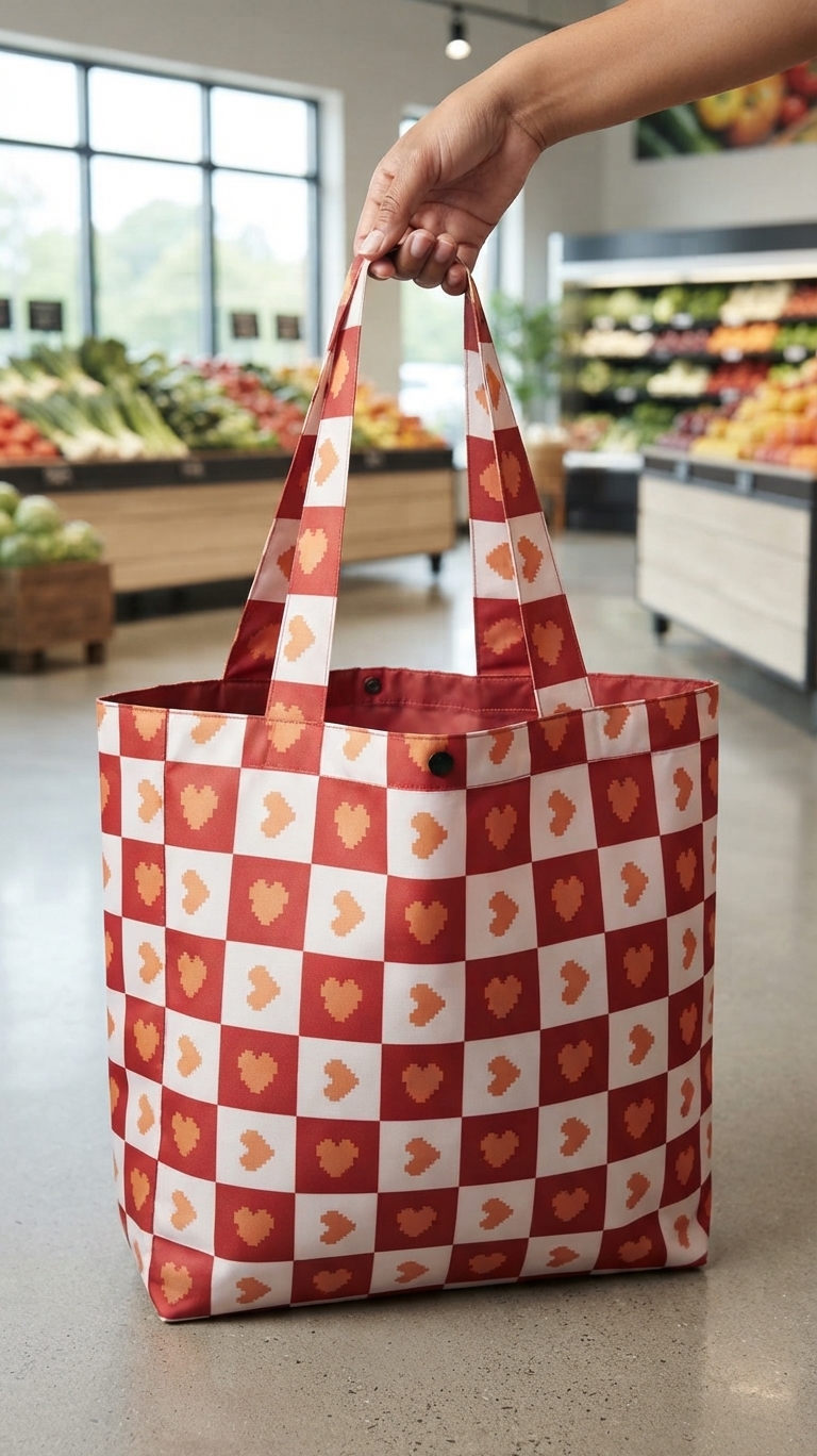 Foldable polyster shopping bag