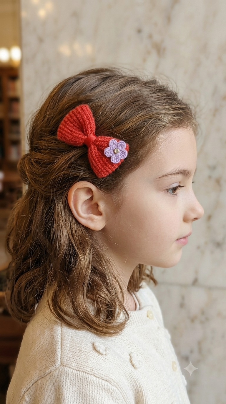Bow Hair Clips-pack of 6
