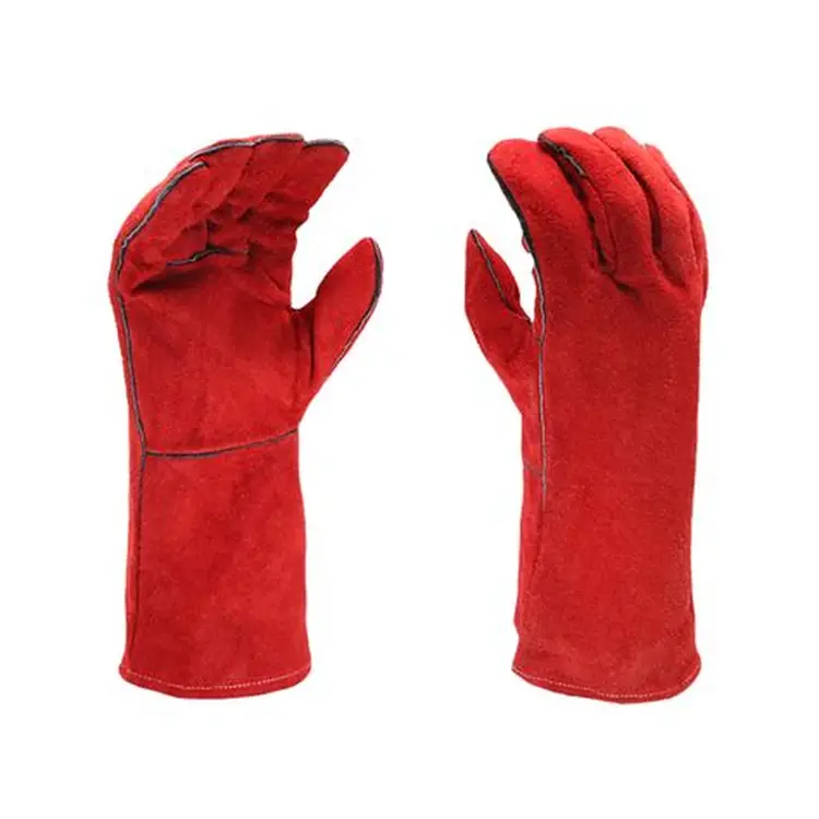 LG 608 - Red Split Leather Welding Hand Gloves with Cotton Lining