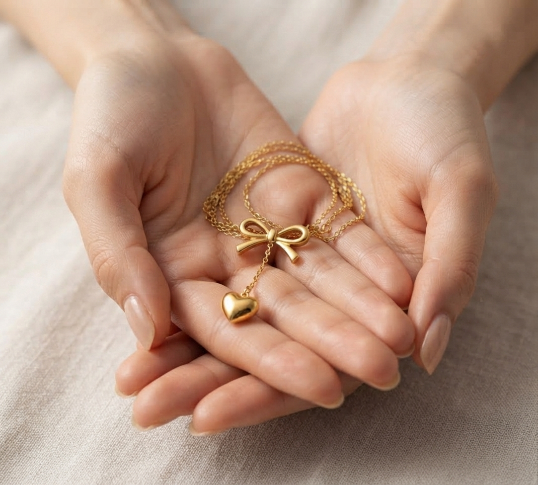 Bow Golden Heart chain