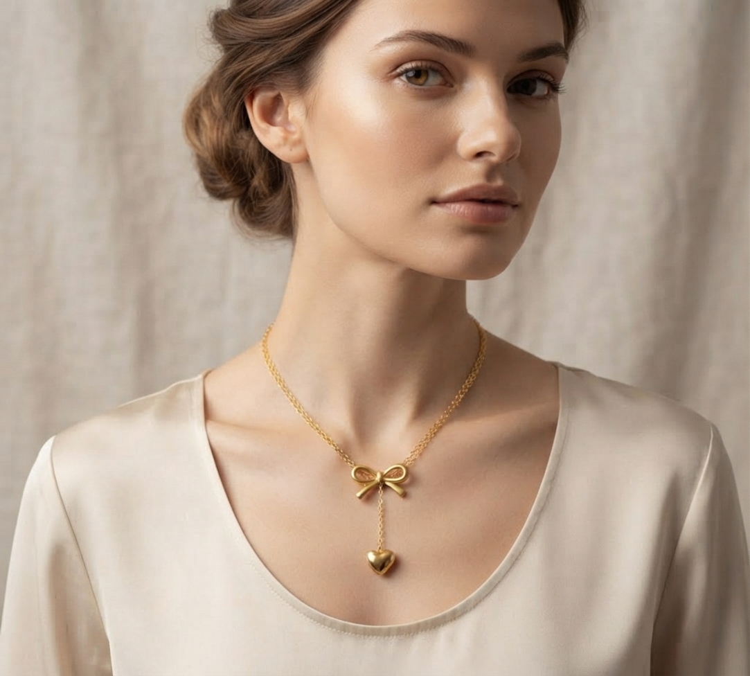 Bow Golden Heart chain
